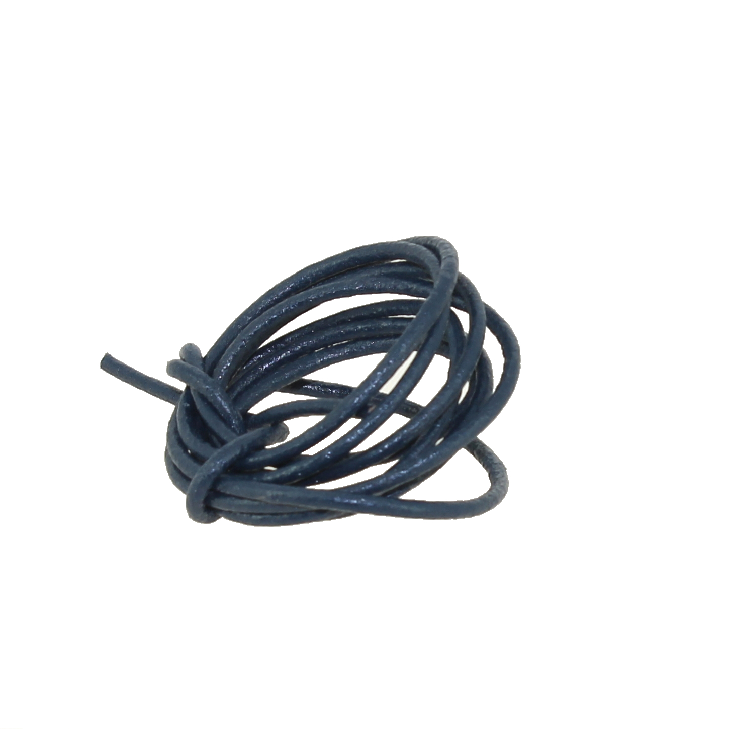 LACET CUIR ROND BLEU MARINE