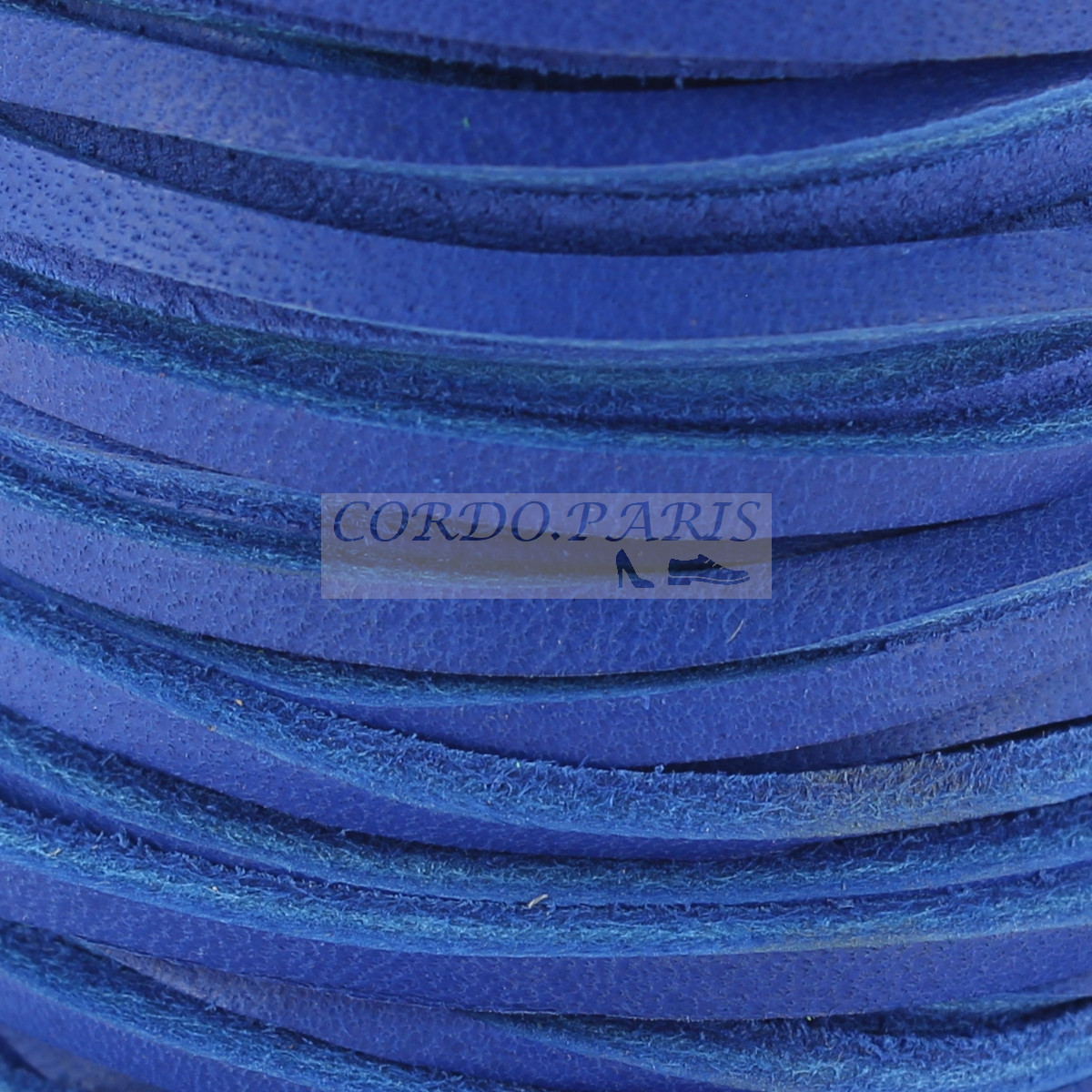 LACET CUIR BLEU ELECTRIQUE CHAUSSURES BATEAU