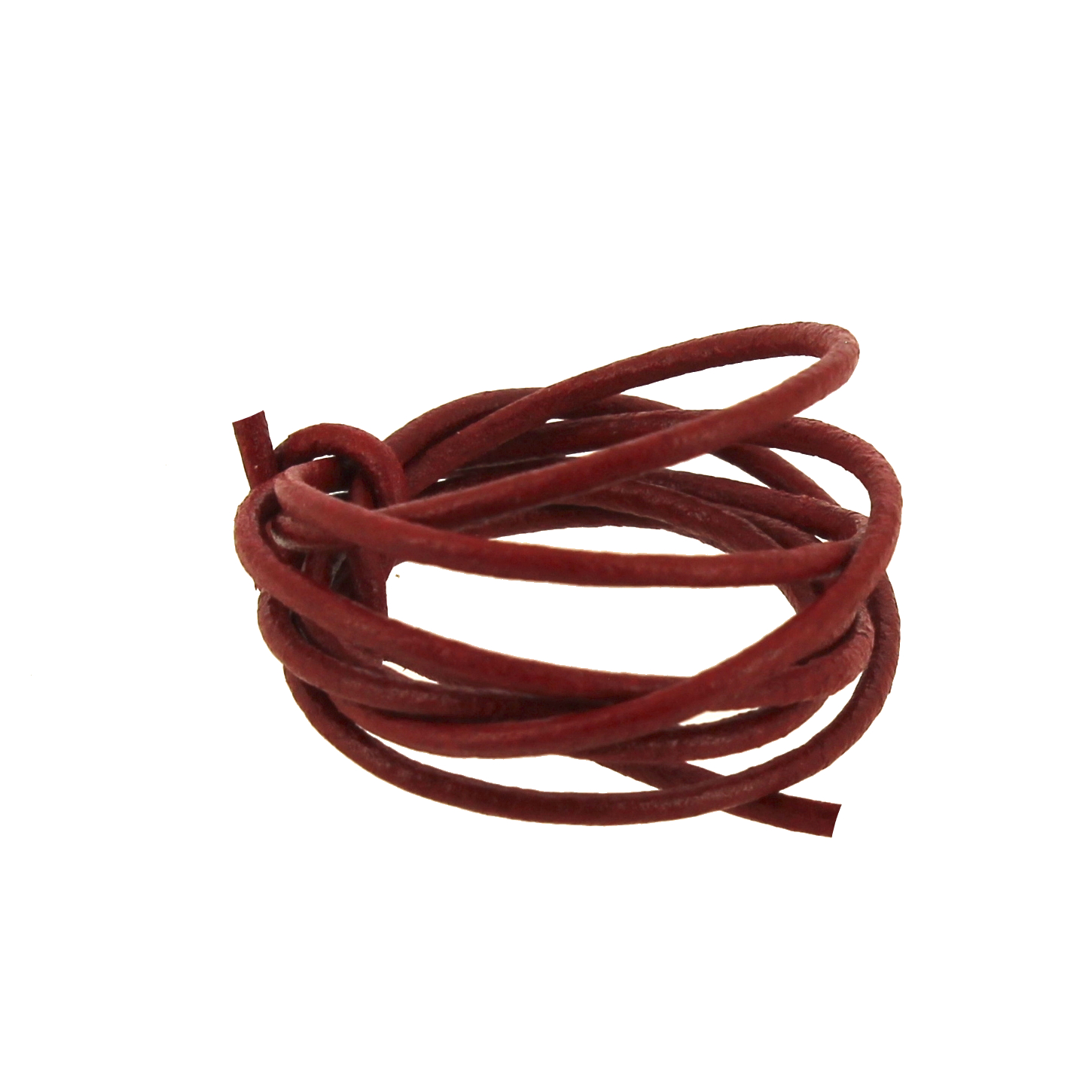 LACET CUIR ROND ROUGE