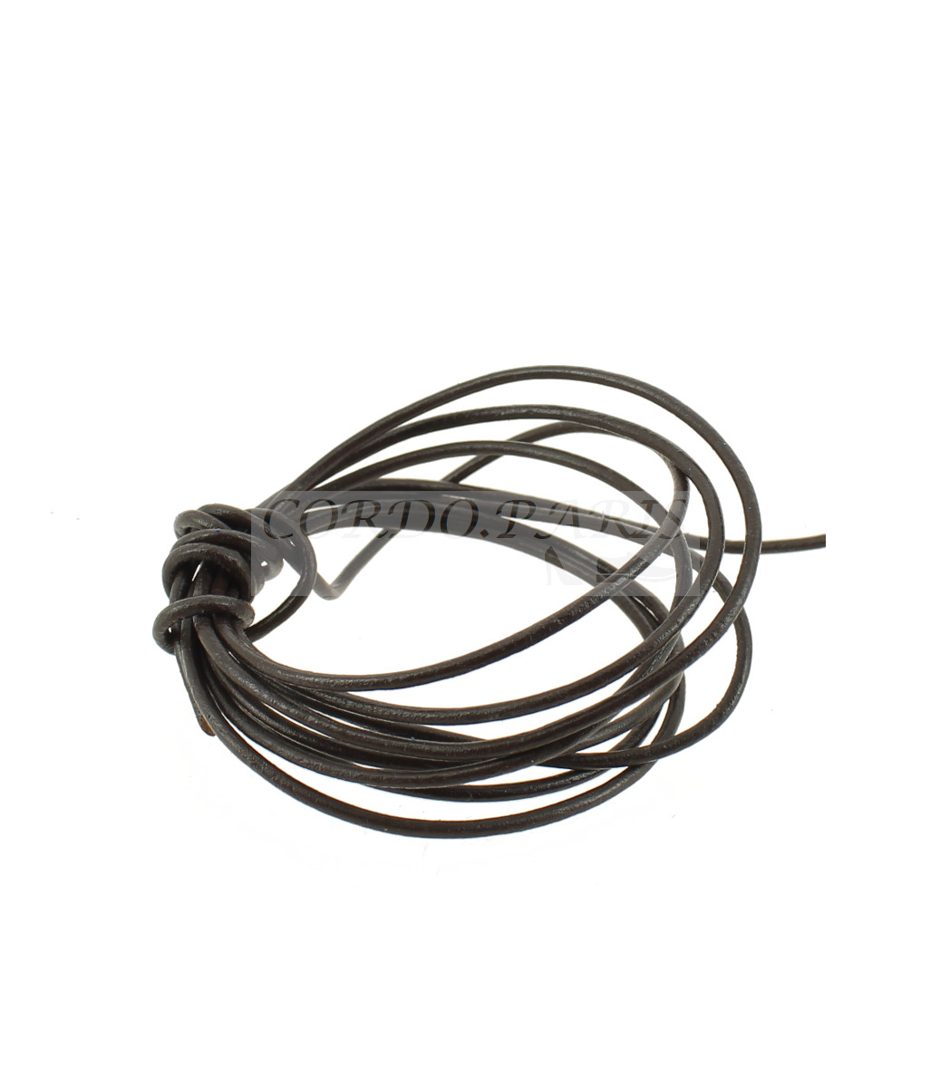 LACET CUIR ROND NOIR