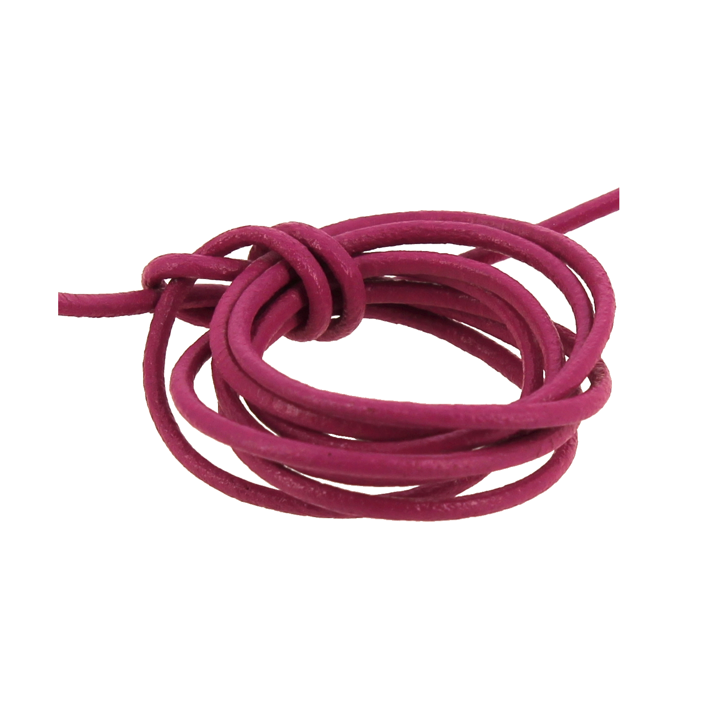 LACET CUIR ROND FUSCHIA